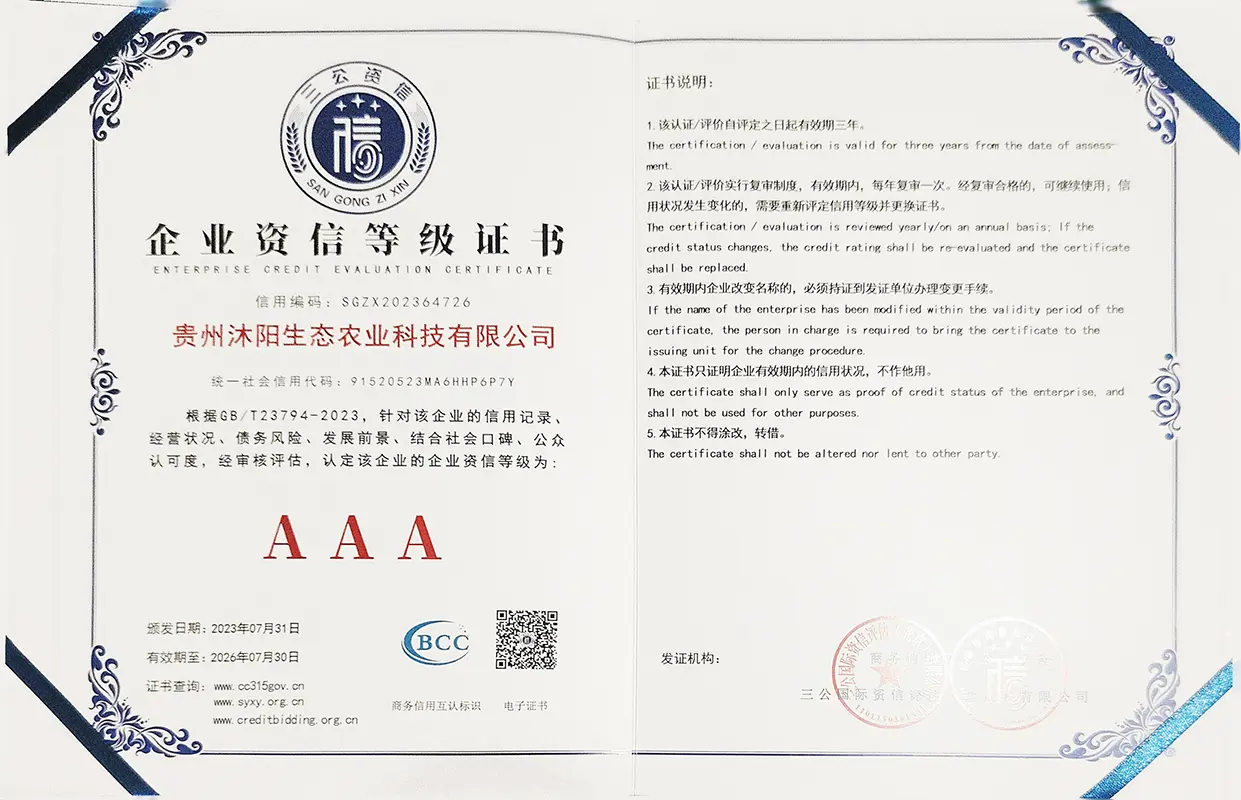 企业资信等级证书AAA